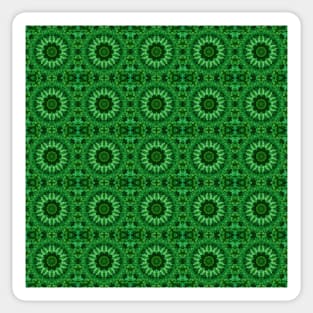 Green Clover Kaleidoscope pattern 7 Sticker